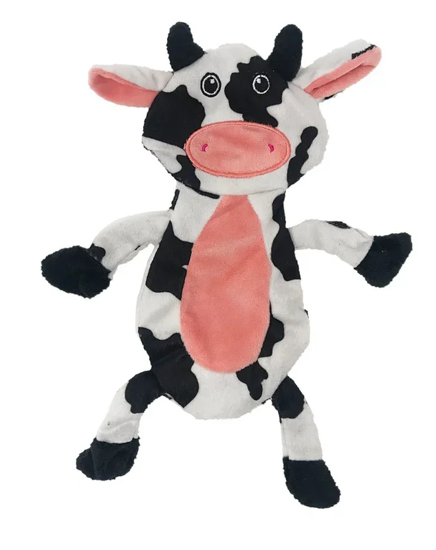 12″ Cow Crinkle Flat Dog Toy