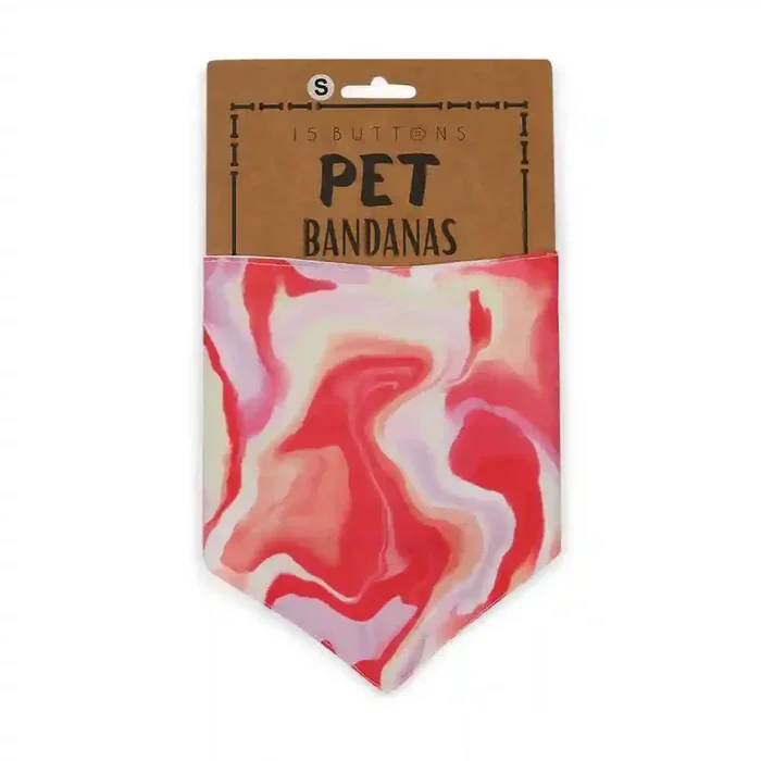 15buttons Pink Fluid art Bandana for Dogs