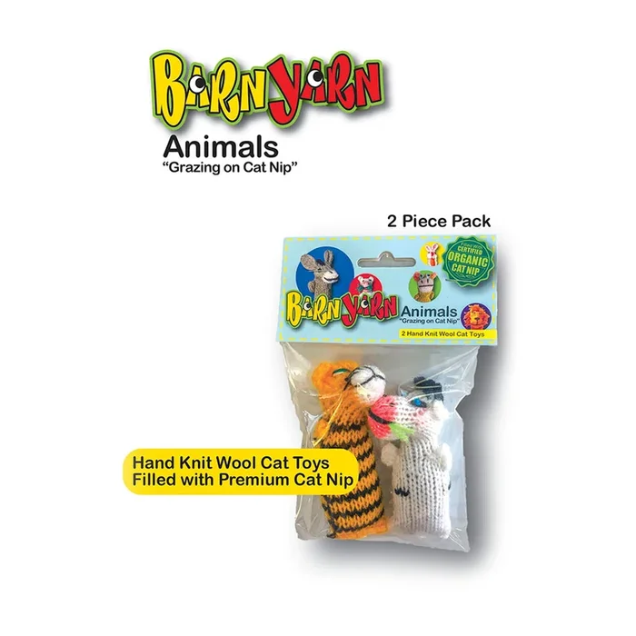 2 Pack Barn Yarn Animals & Organic Catnip Cat Toy
