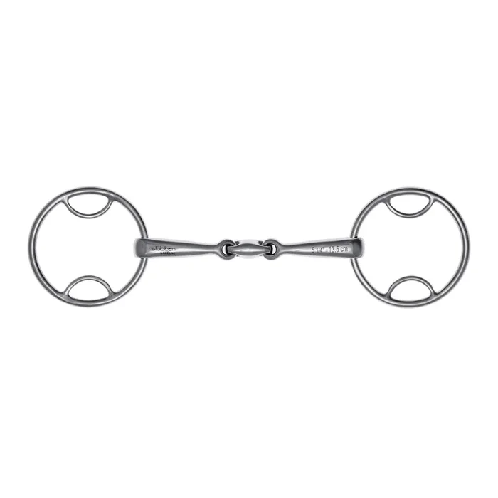 2 ring double snaffle bit for horses with straight bit effect Stübben Easy Control