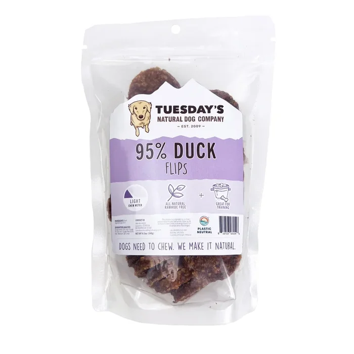 95% Meat Flips-Duck Dog Treats : 8.5 oz