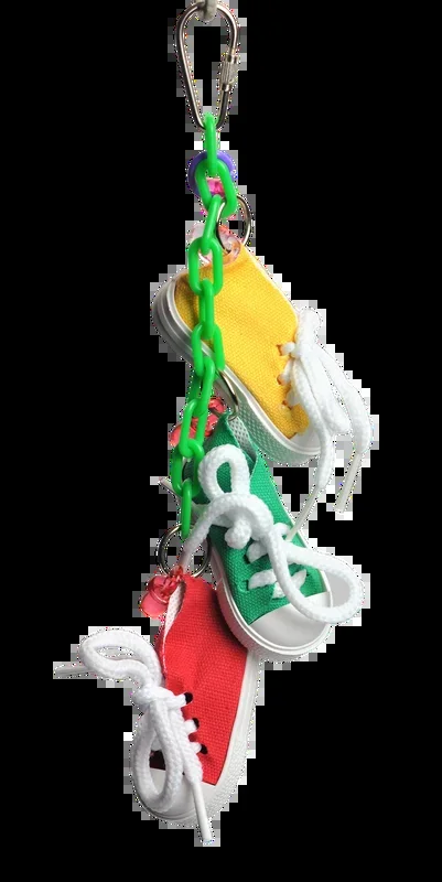 A&E Cage Company Happy Beaks Sneakers on a Line Bird Toy