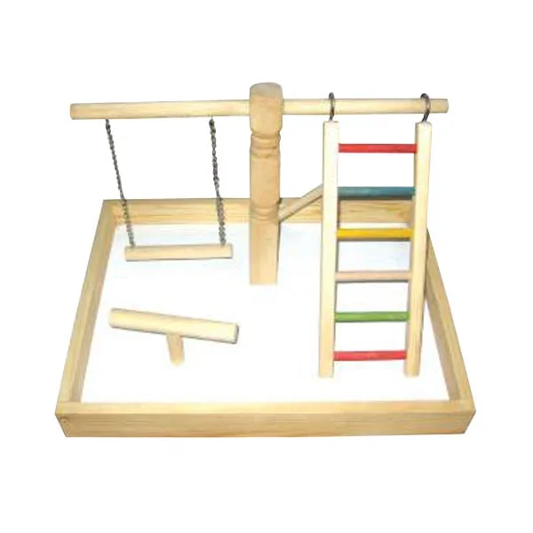 A & E Cage Large Wood Table Top Play Station Bird Toy