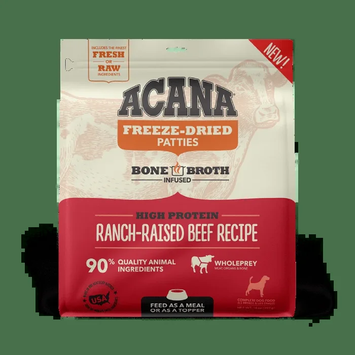 Acana Freeze-Dried Food Ranch-Raised Beef Recipe Patties for Dogs