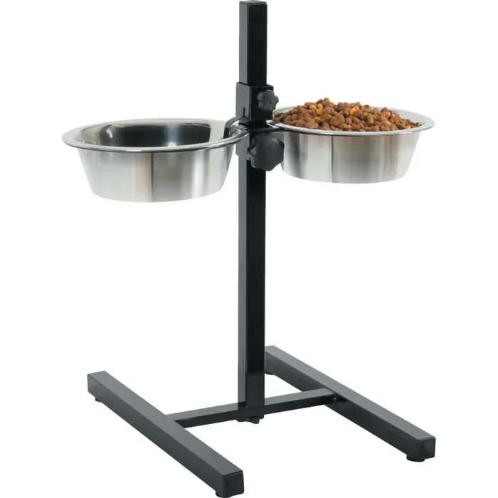 Adjustable support for 2 stainless steel feeders Zolux [Size 1,5 L]