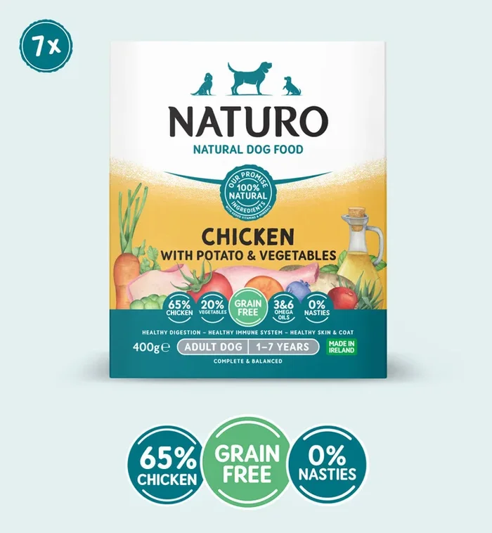 Adult Dog Chicken with Potato and Vegetables – Grain Free Dog Food | 400g Trays x 7