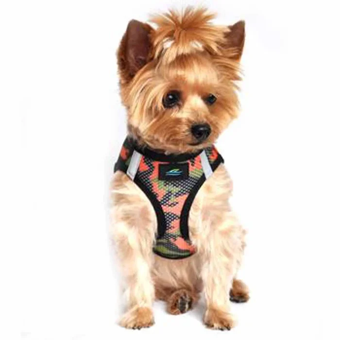 American River Camo Choke Free Dog Harness by Doggie Design – Orange