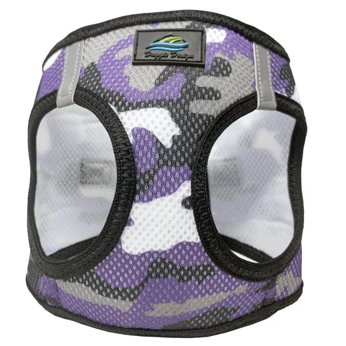 American River Camo Choke Free Dog Harness by Doggie Design – Purple