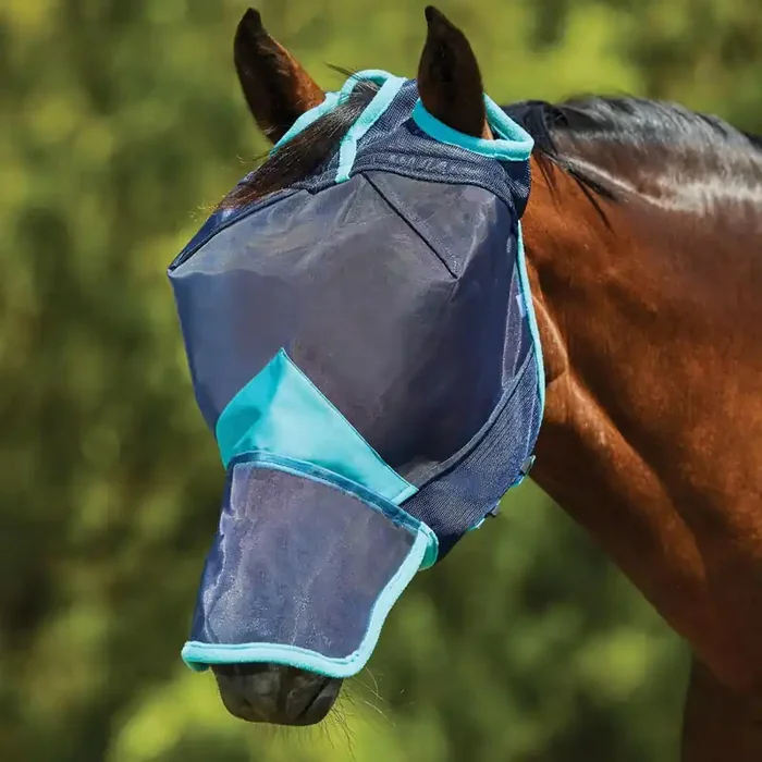 Anti-fly mask for horses Weatherbeeta en maille fine avec une couverture nez Comfitec Deluxe