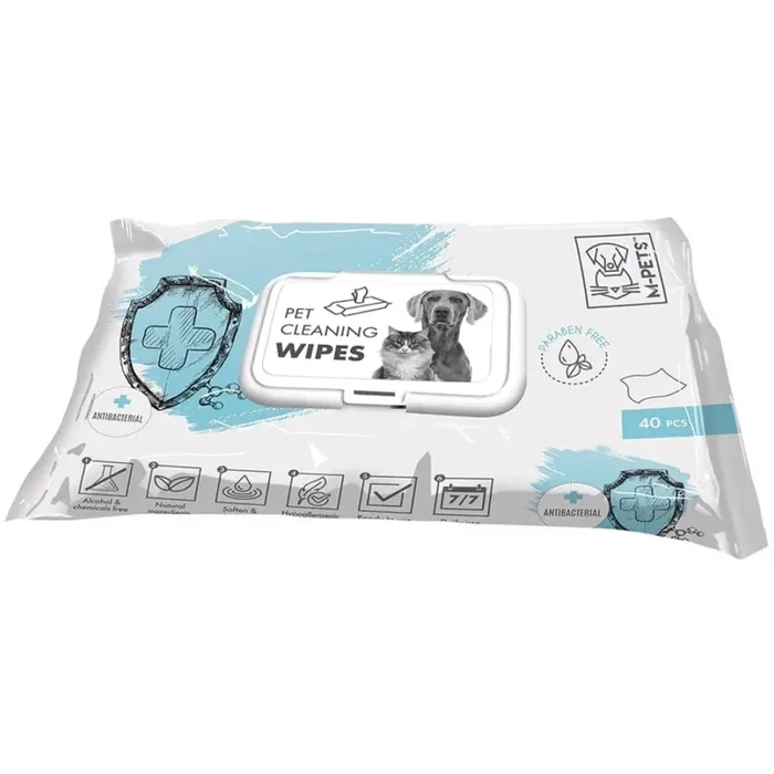 Antibacterial cleaning wipes M-Pets (x40) [Size 15×20 cm]