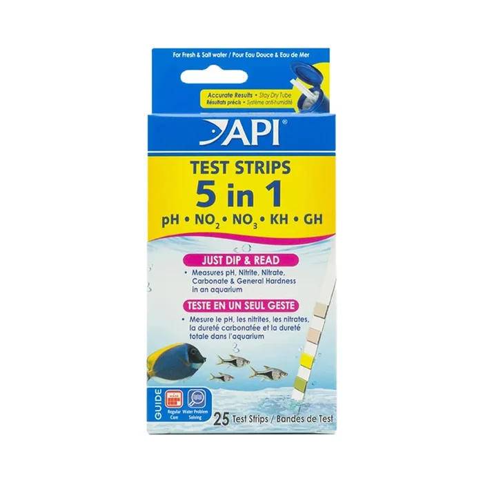 API 5-in-1 Freshwater Aquarium Test Strip 25 Count