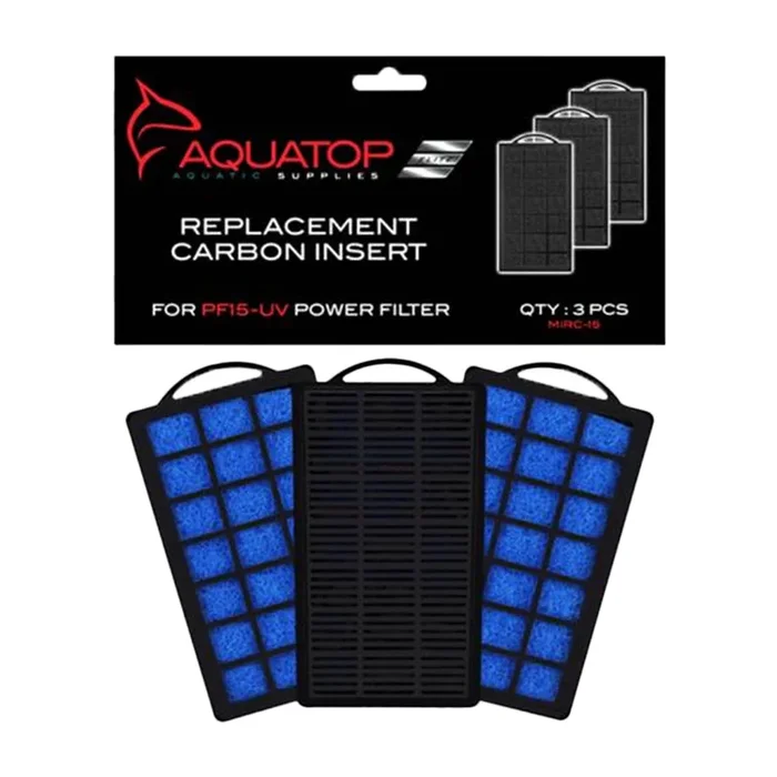 Aquatop Aquarium Carbon Cartridge for PF15-UV Hang On UV Power Filter 3 Count
