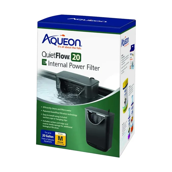 Aqueon QuietFlow 20 E Internal Power Filter Medium 20-gal