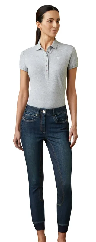 Ariat Halo Denim Full Seat Breech, Birch Marine