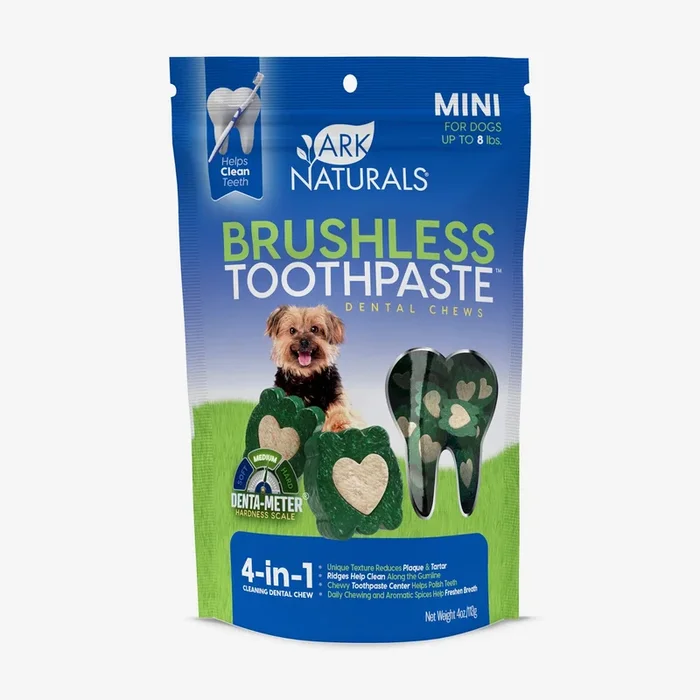 Ark Naturals Brushless Toothpaste Dental Chews for Mini Dog