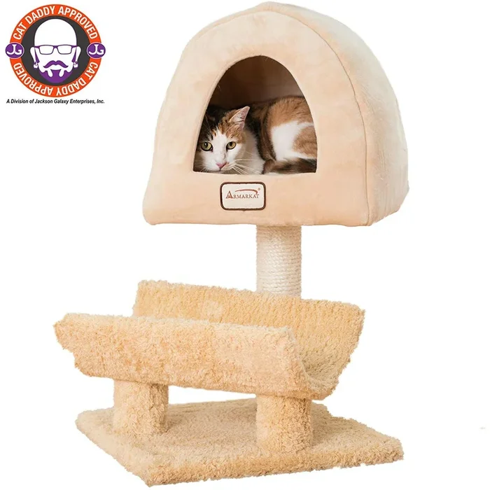Armarkat 31-inch Premium Carpeted Cat Tree – Beige