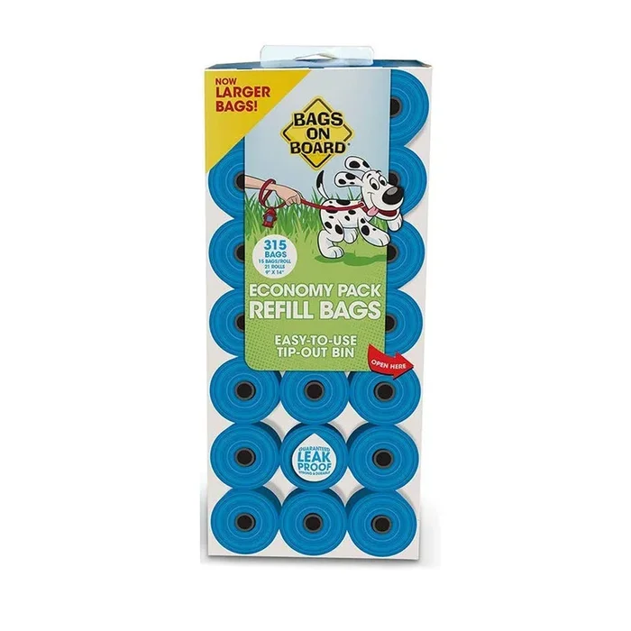 Bags on Board Waste Pick-up Refill Bags Blue 315 Count
