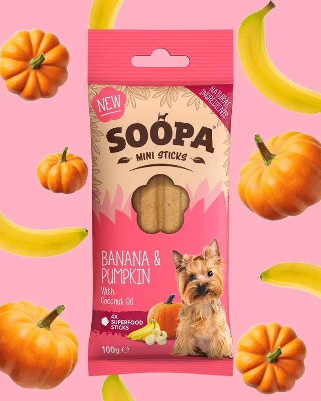 Banana & Pumpkin Dental Dog Sticks (Small Dogs)