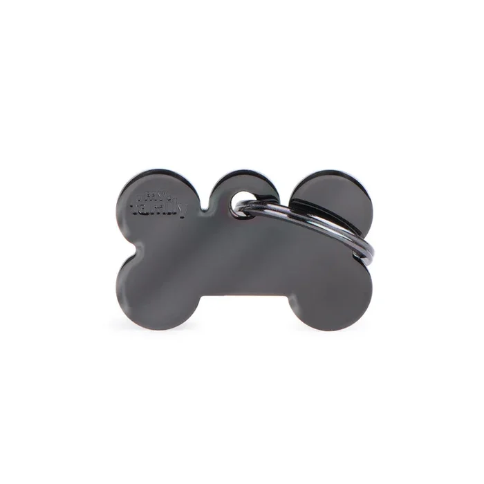 Basic Black Chrome Small Bone Brass ID Tag – MyFamily