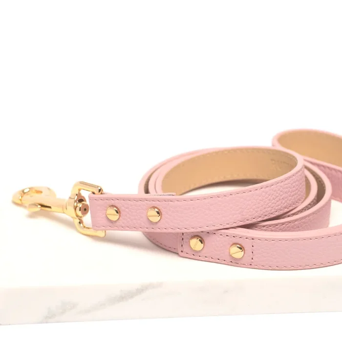 Berlin Leather Dog Lead Rose