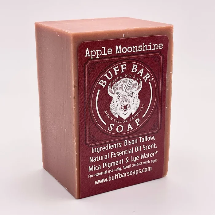 Big Crazy Buffalo – Apple Moonshine Bison Tallow Soap Bar – 4oz