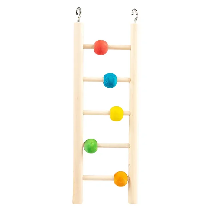 Bird toy with wooden ladder and beads Duvoplus [Size 23x7x1.5 cm]