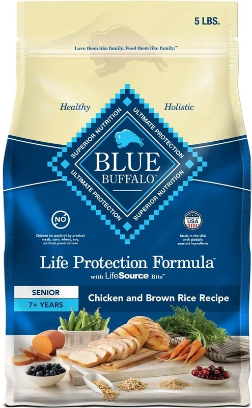 Blue Buffalo Life Protection Natural Chicken & Brown Rice Recipe Senior Dry Dog Food