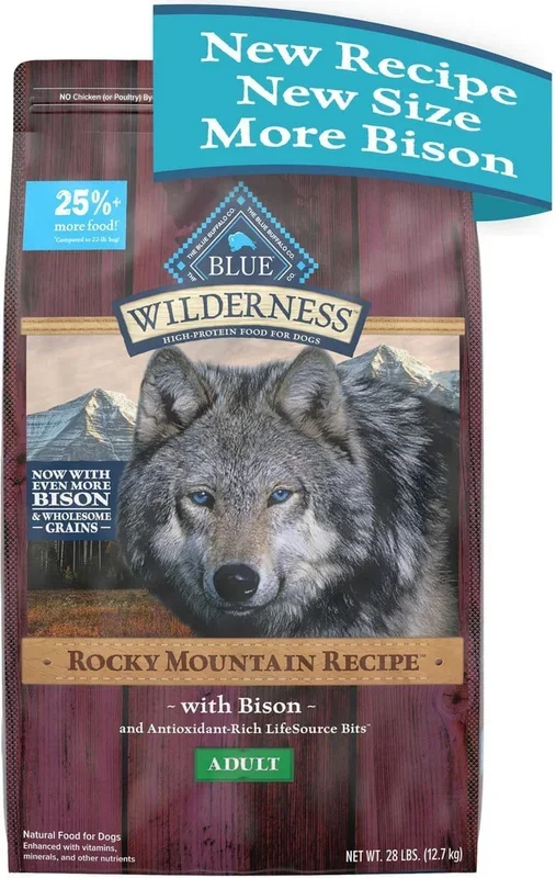 Blue Buffalo Wilderness Wholesome Grains Rocky Mountain Bison Recipe Adult Dry Dog Food