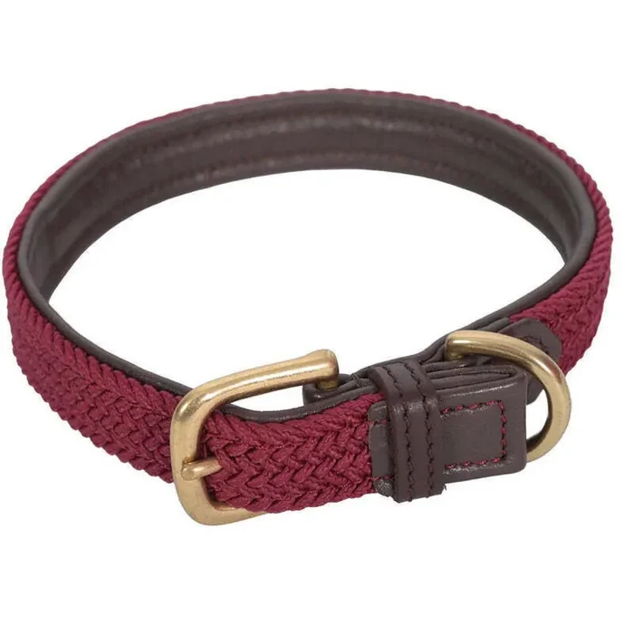 Braided leather dog collar Weatherbeeta [Size M]