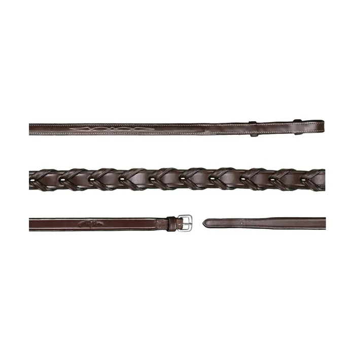 Braided leather horse reins Dy‘on 5/8