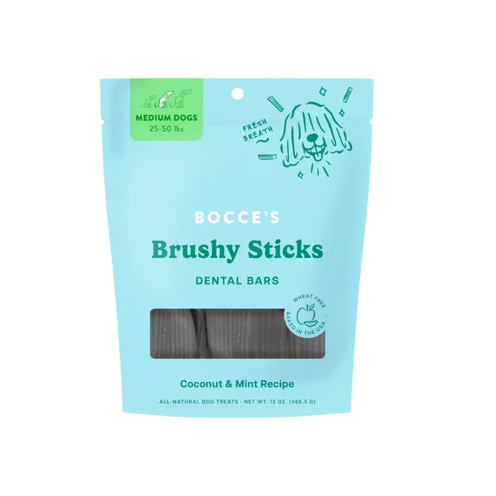 Brushy Sticks – Coconut & Mint Dental Bars for Dogs (Medium)