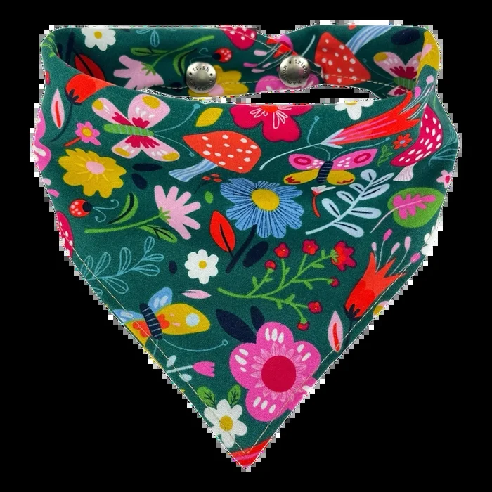 Butterfly & Mushroom Floral Dog Bandana – 978