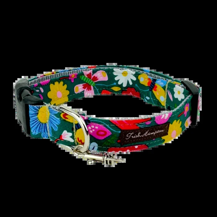 Butterfly & Mushroom Floral Dog Collar -978