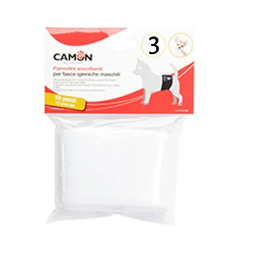 CAMON INSERT PADS (10PCS) FOR MALE DOG WRAPS – TALLA 3