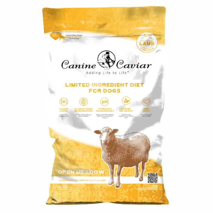 Canine Caviar Limited-Ingredient Alkaline Holistic Dry Dog Food – Open Meadow with Lamb & Pearl Millet