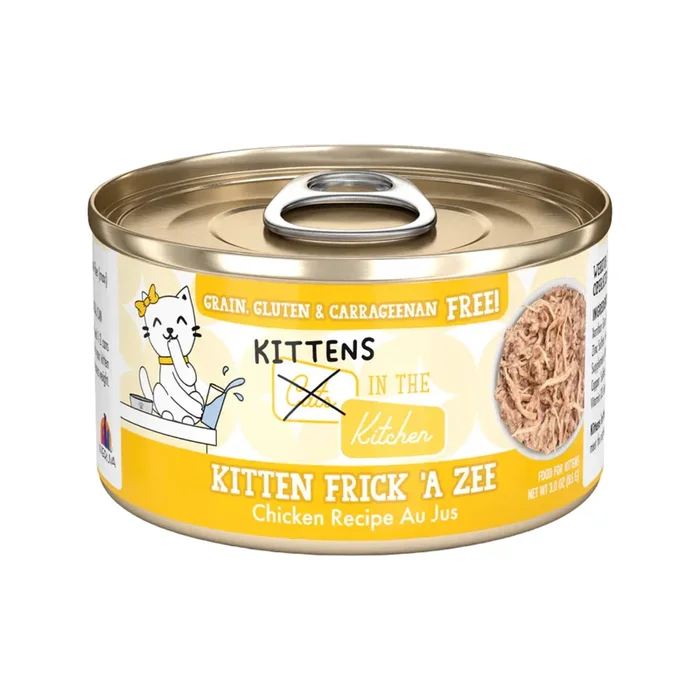 Canned Cat Food – KITTENS in the Kitchen – Kitten Frick ‘A Zee – Chicken Recipe Au Jus