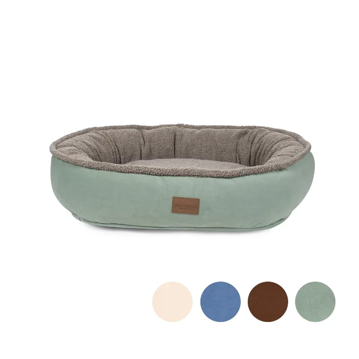Carolina Pet Microfiber & Tipped Berber Comfy Cup Dog Bed – Tan