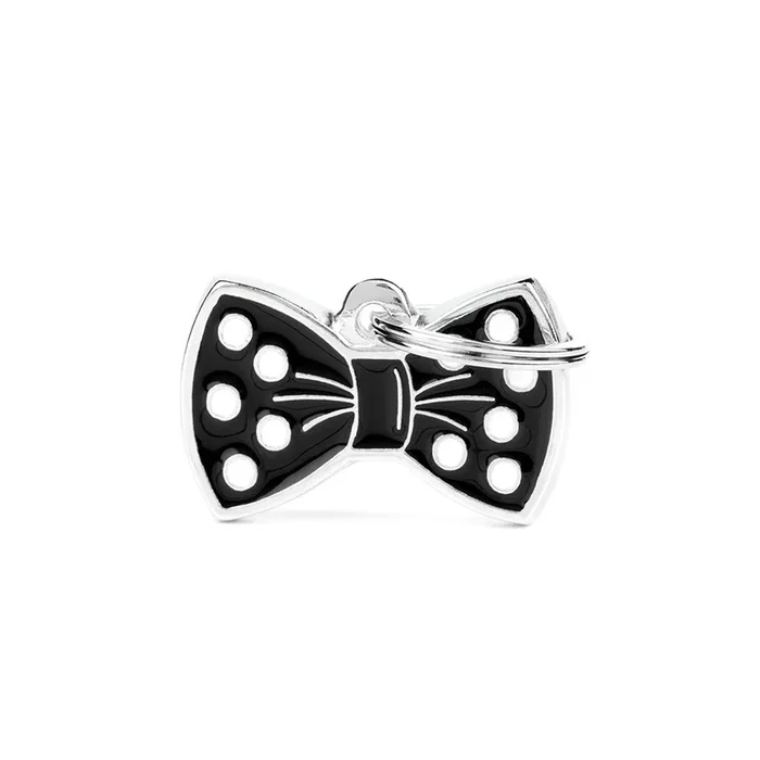 Charms Bow Tie Black ID Tag – MyFamily