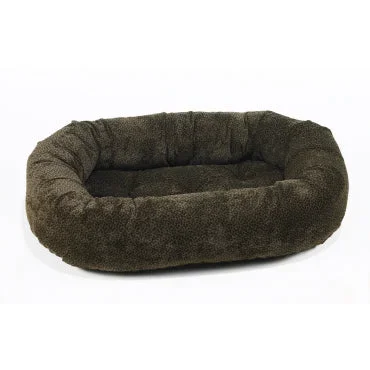 Chocolate Bones Donut Dog Bed