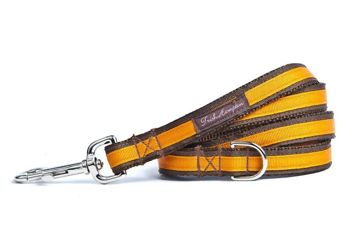 Chocolate/Orange Stripe 6ft Dog Leash – 303