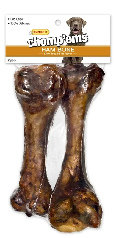 Chomp’ems 2-Pack Ham Bone Dog Chew Treat