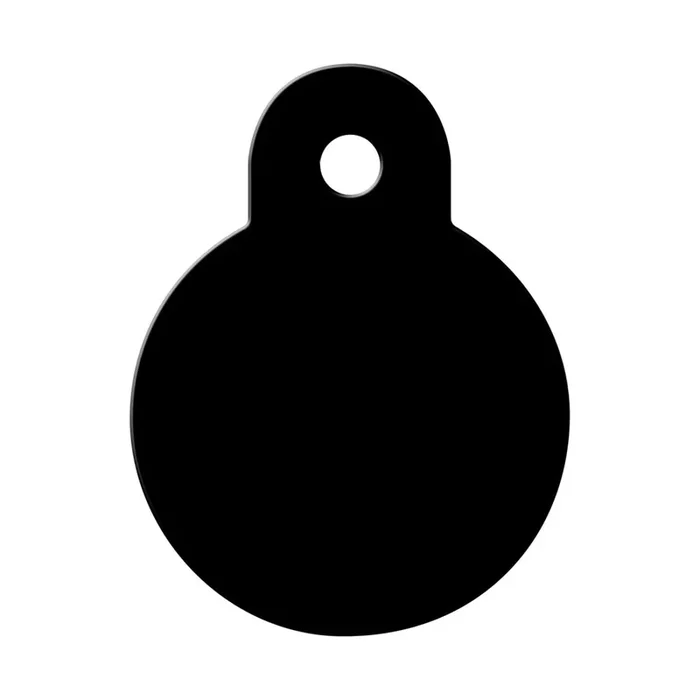 Circle Small Engravable Pet I.D. Tag – Black