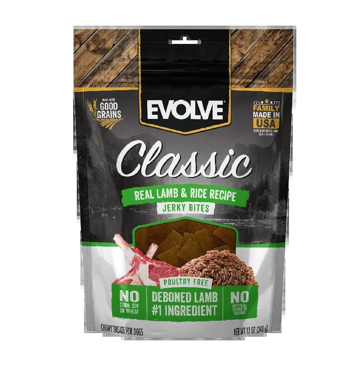 Classic Lamb & Brown Rice Jerky Bites | 12 oz | Evolve