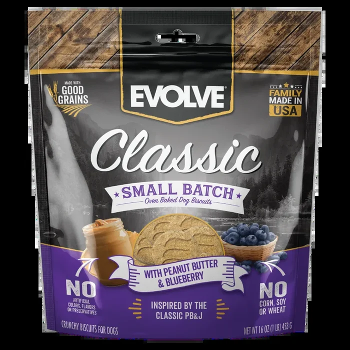 Classic Small Batch Oven Baked Biscuits with Peanut Butter & Blueberry | 16 oz | Evolve
