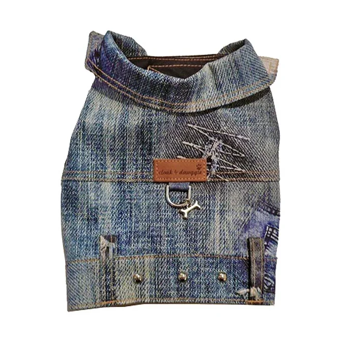 Cloak & Dawggie Denim Patch Dog Harness Vest