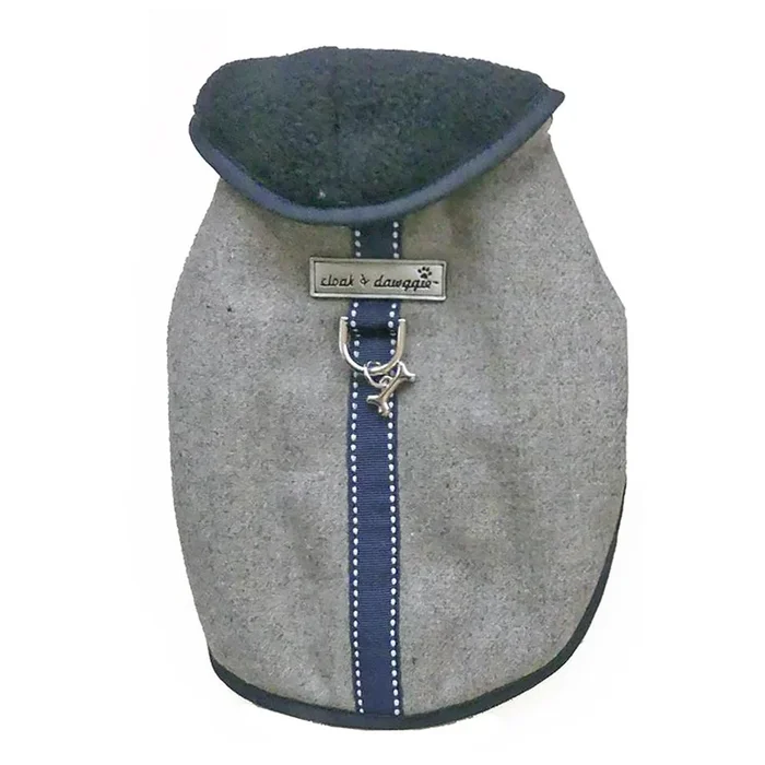 Cloak & Dawggie Flannel Teacup Dog Coat – Navy