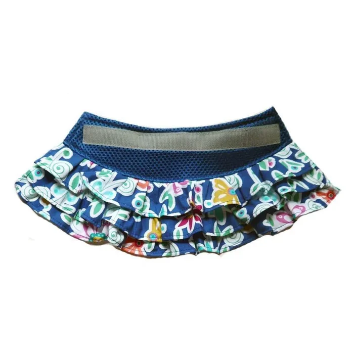 Cloak & Dawggie Floral Ruffle Dog Skirt Accessory – Navy