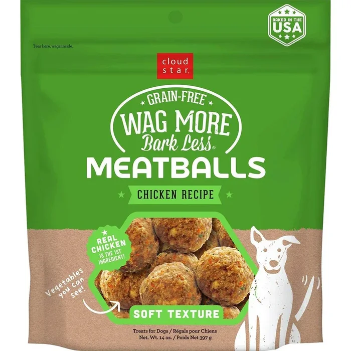Cloud Star Wag More Bark Less Grain-Free Meatballs – Chicken Recipe
