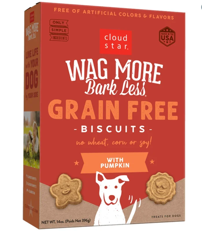 Cloud Star Wag More Bark Less Grain-Free Oven Baked with Natural Puimpkin Dog Treats