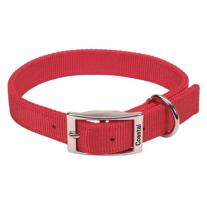 Coastal Double Nylon Collar 20″ Red